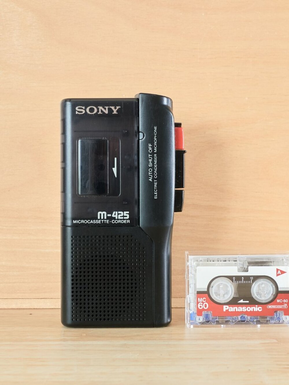 Sony Pressman M-425 Vintage Microcassette Recorder Tested with New Tape